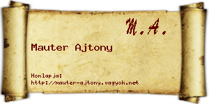 Mauter Ajtony névjegykártya